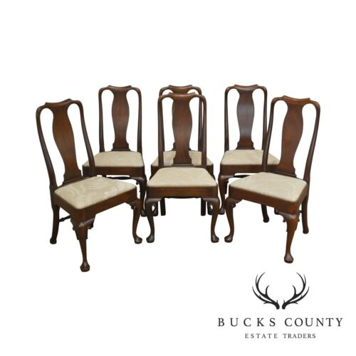 Kittinger Colonial Williamsburg CW 142 Set 6 Mahogany Queen Anne Dining Chairs