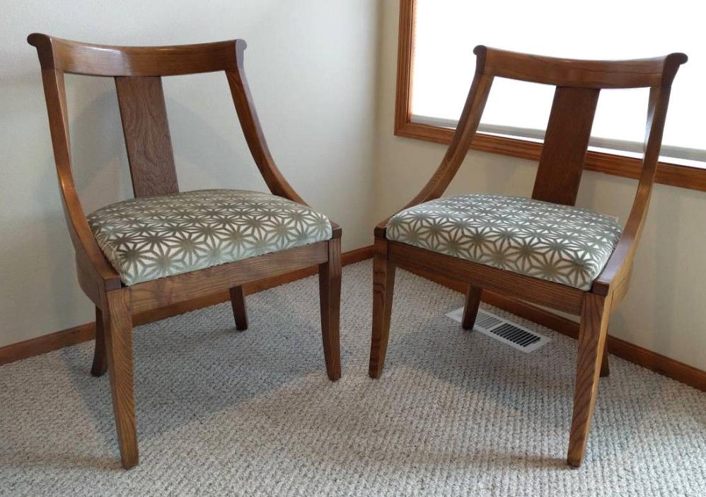 Pair of Vintage English Ash Bentwood Barrelback Accent Side Chairs Refinished