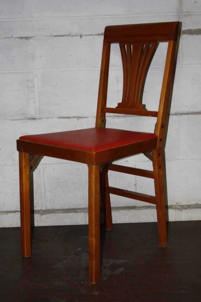 Leg O Matic Folding Chair, One Folding Red Chair, Estate Sale Find