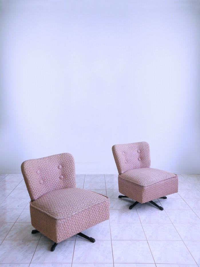 midcentury ART DECO eames modern frieze hollywood regency SWIVEL slipper chairs