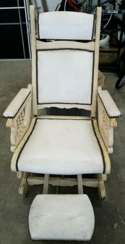 18th Century Antique Spring Rocking Chair Headrest and Footrest