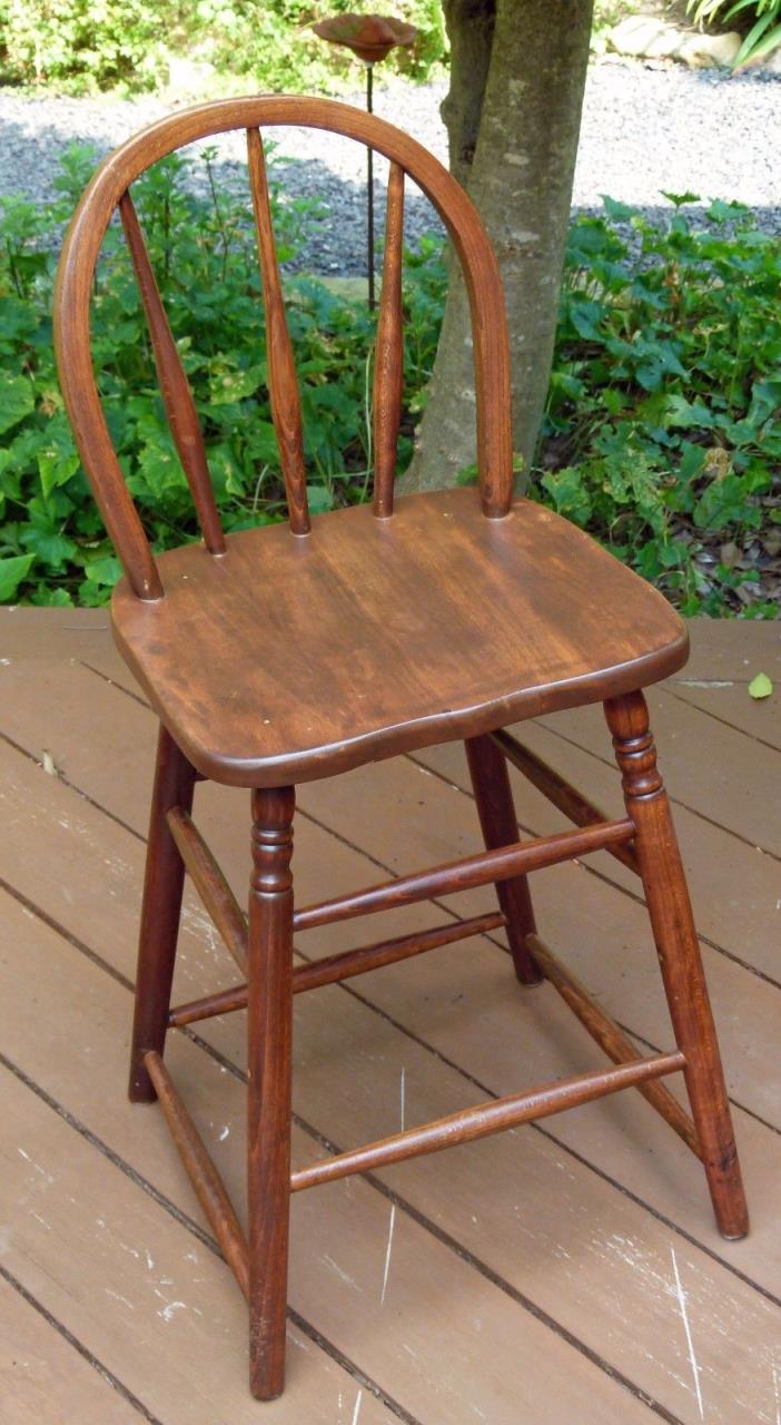 Vintage maple wooden toddler child's high chair