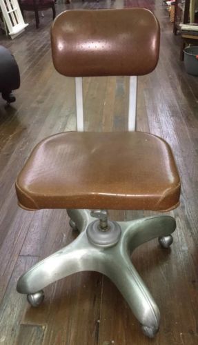 Vintage Industrial OFFICE CHAIR Swivel  aluminum ART METAL mid century desk