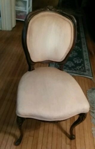 Victorian Style Parlor Chair Lt Peach Hand Carved Flowers Will Consider Delivery