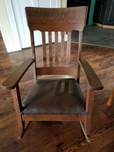 Antique Rocking Chair Victorian Smith Day & Co. Wood mission style original