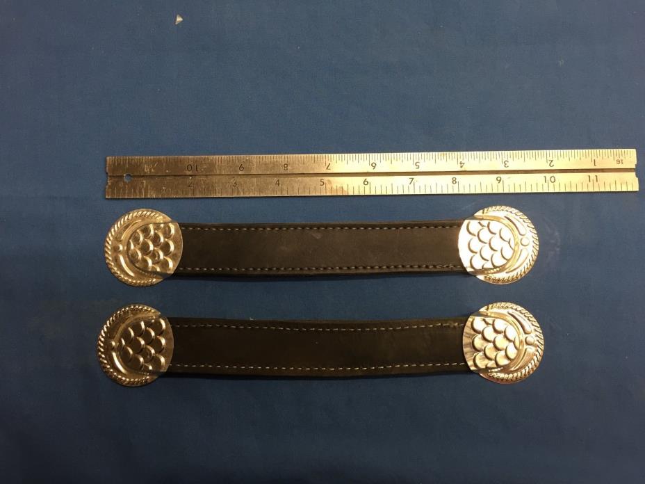 Antique, Vintage Trunk Leather Handle Set