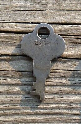 Antique Steamer Trunk Key  Eagle Lock Co. #  22U4   Eagle Flat Steel Key No 22U4