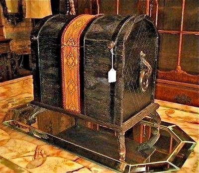 Carved  Black Forest Trunk - Treasure Chest 1880's Swiss