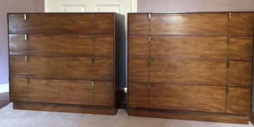 Art Deco Mid Century Modern Hickory Manufacturing Company Chest Pair