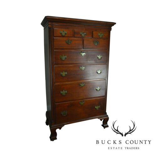 American Chippendale 18th Century Antique Pennsylvania Walnut High Chest