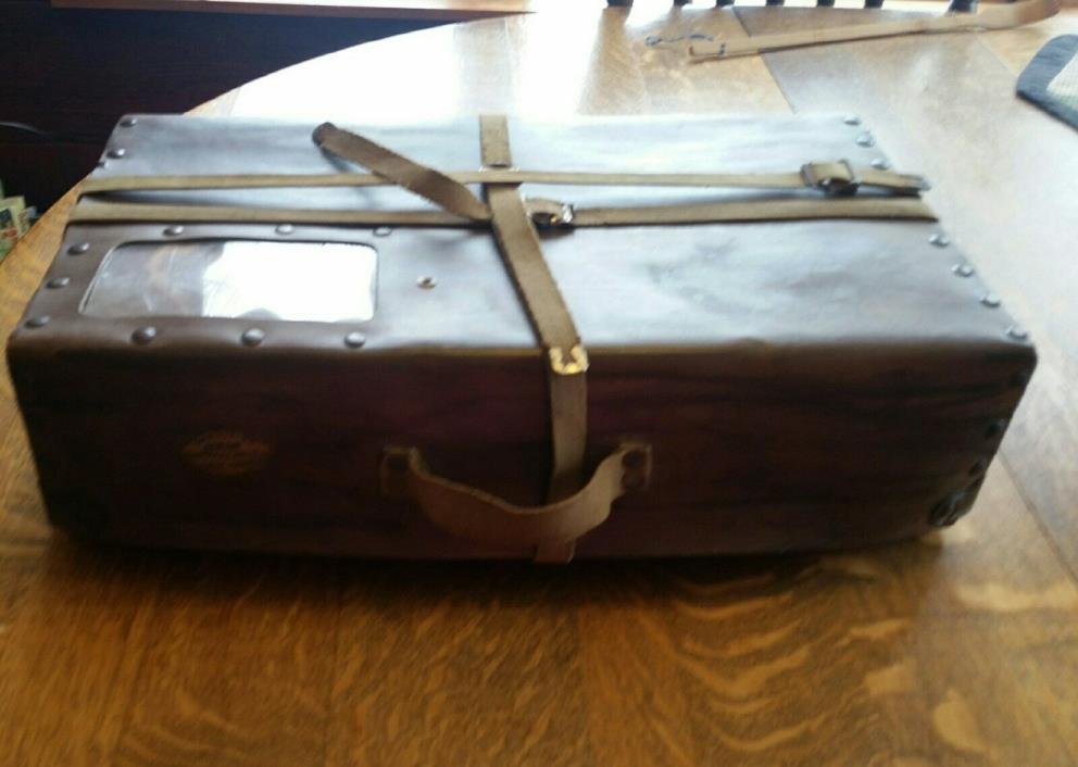 Genuine 1930's Spaulding Hard Vulcanized Trunk Fibre Air Travel Luggage SuitCase