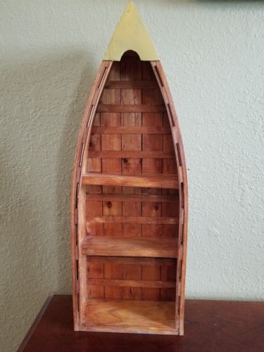 Vintage Wood Boat Shelf Book Case Nautical Decor Home Decor 24 inches High