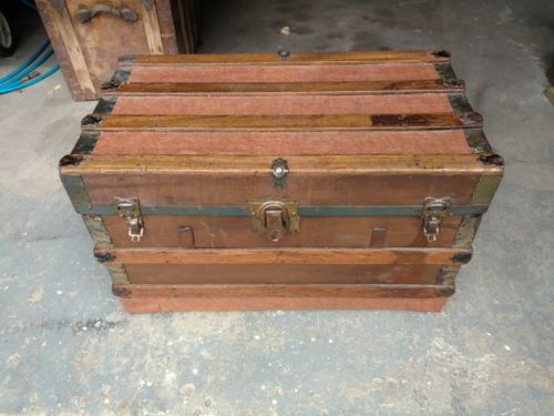 Vintage Norwegian Wood Steamer Trunk