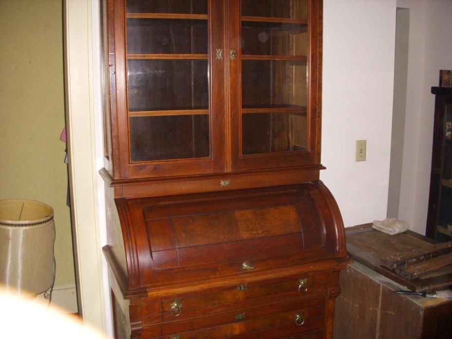 Walnut Eastlake Cylinder Desk