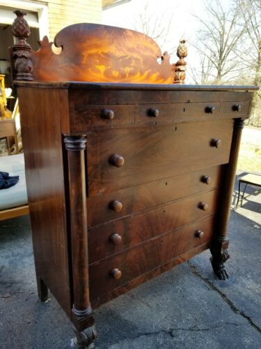 Antique American Empire Gentleman's Secretary Office Butler's Desk