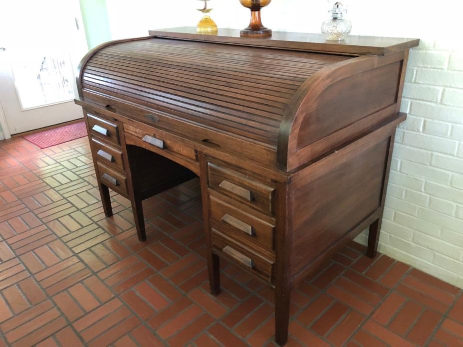 Large Early 1900's Antique Derby Roll Top Desk