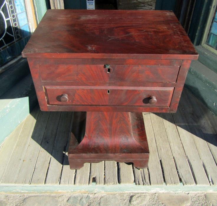 PERIOD AMERICAN EMPIRE TWO DRAWER STAND WITH DESK