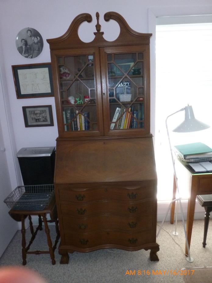 Secretary Desk claw and ball feet Mahogany Chippendale, Maddox Style