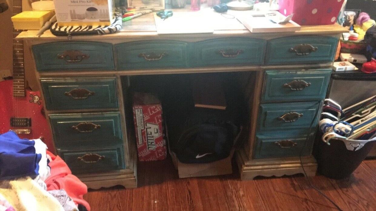 Renovated Antique 7 Drawer Desk