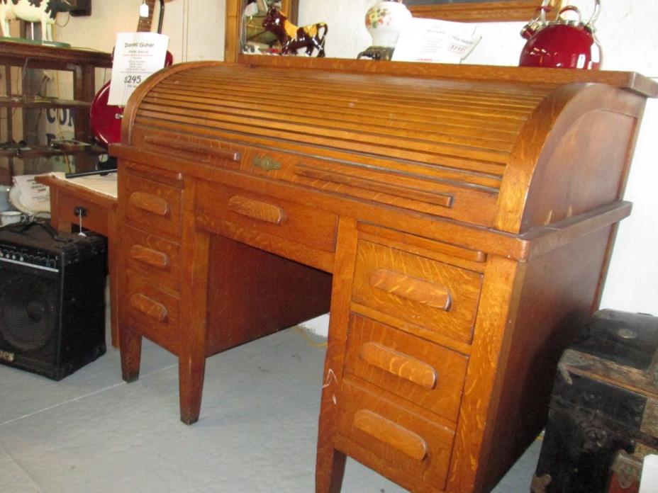 Vintage Oak Roll Top Desk
