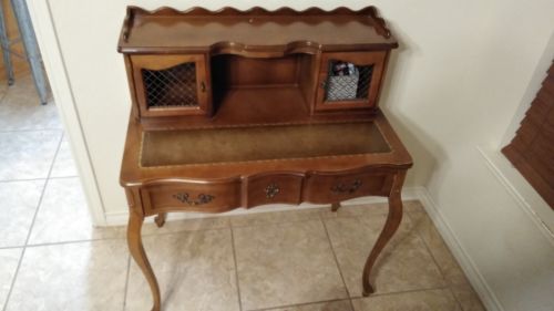 Antique Reproduction French Desk With Leather Insert