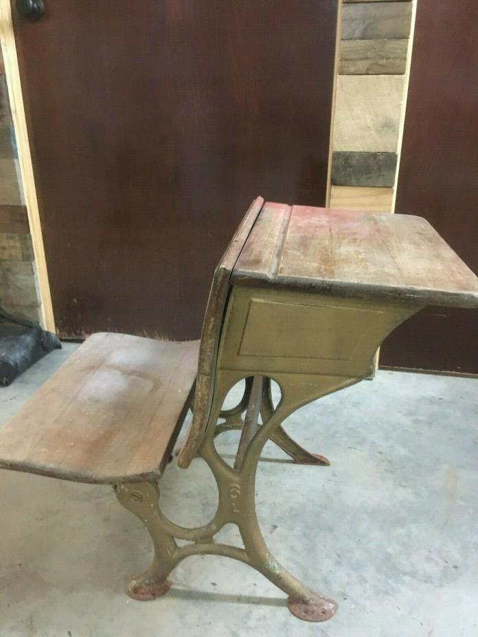 Antique Iron School desk