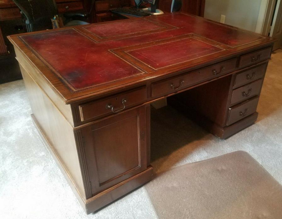 Antique 19th Century English Georgian Mahogany Partner's Desk