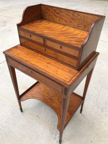Antique French Inlaid Satinwood Library Office Den Ladies Desk Writing 1790 RARE