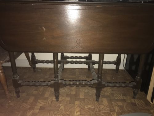 Antique Dropleaf Table And Buffet With 4 Chairs