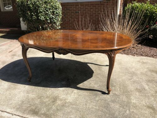 Karges Circassian Burl Walnut Dining Table - Solid Walnut With 3 Leaves