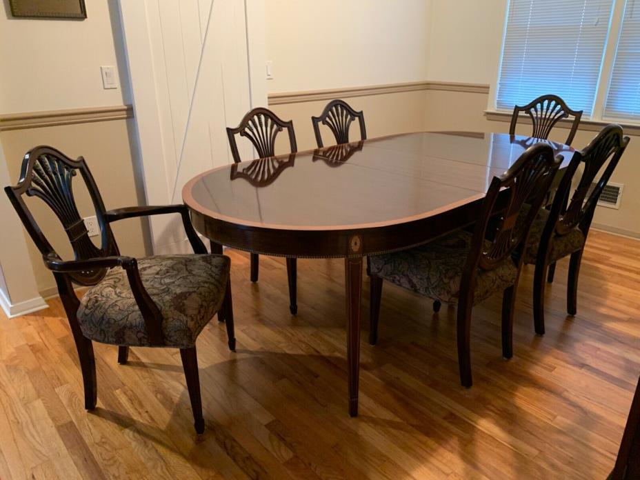 Stickley Classic Mahogany Monroe Place Dining Table & 6 Chairs