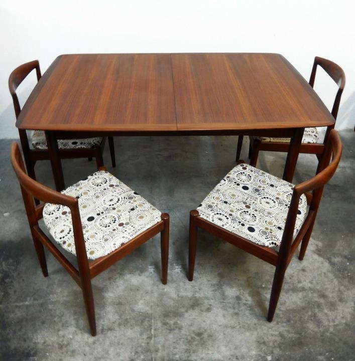 MCM Arne Vodder for Vamo Sonderborg Teak Dining Set/4 Chairs w/Expandable Table