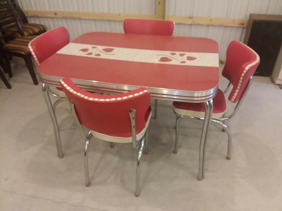 Vintage 1950,s Retro Formica Dinette Kitchen Table & 4 Chairs