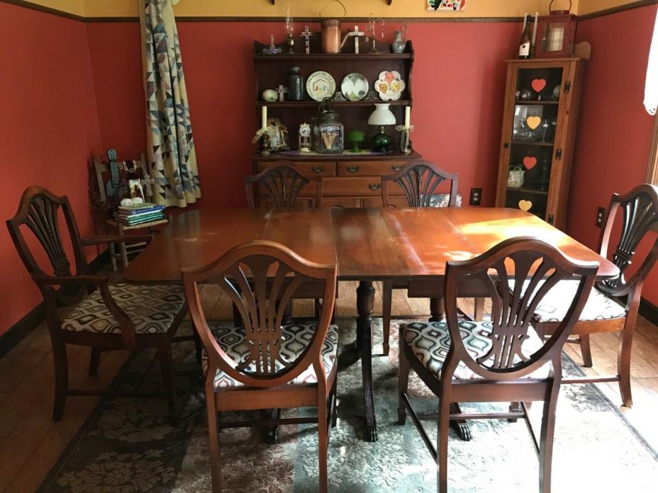Antique Dining Room Table and Chairs from The Jake Tennenbaun Co.,Ohio-Est.1886