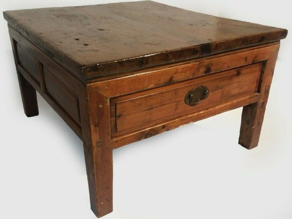 Antique Asian Side Coffee Altar Table 1800's Elm