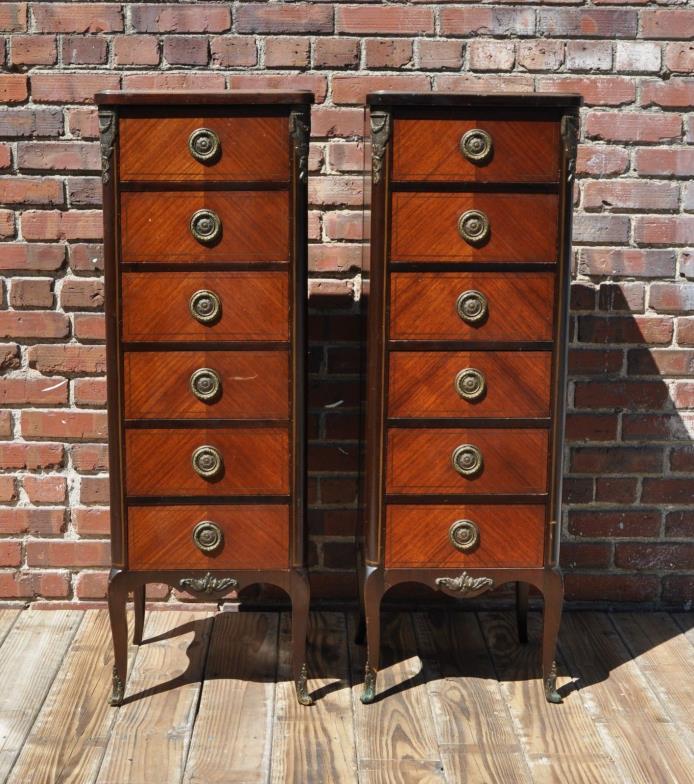 Matched Pair Antique John Widdicomb French Louis XVI Lingerie Chests Dressers