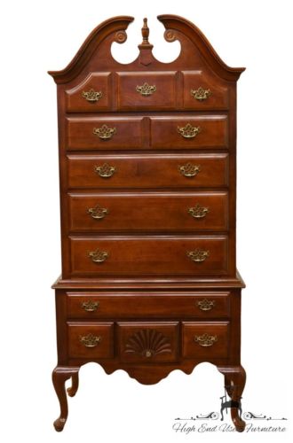 STANLEY FURNITURE Country French Cherry Pediment-Top Highboy Chest 81013