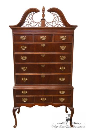 NATIONAL / MOUNT AIRY Solid Mahogany Chippendale Highboy Chest 2048-261 / 204...