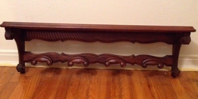 Beautiful Antique French Cane & Wood WALL Coat Rack Use so Many Ways & REDUCED