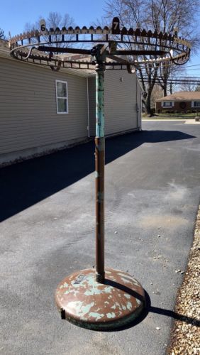 Antique Industrial Store Dry Cleaners Garment Rack Rotating Clothes Steampunk