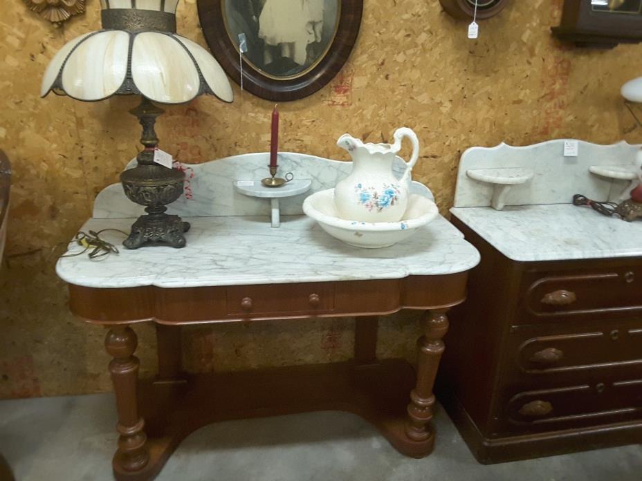 MARBLE WASHSTAND SERPERTINETOP SHELF ANTIQUE table,vanitywood