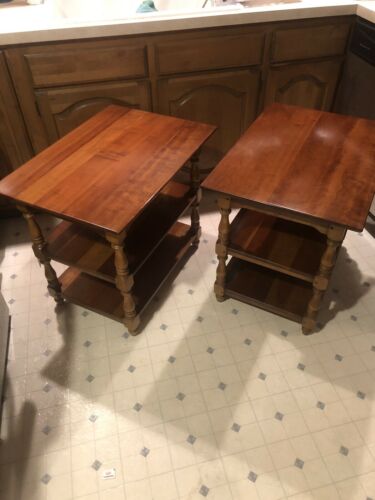A Pair Of 1960’s Stickley Solid Cherry  End Tables