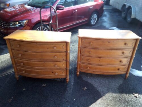Pair Of Faux Bamboo Ethan Allen chests Of Drawers Drressers