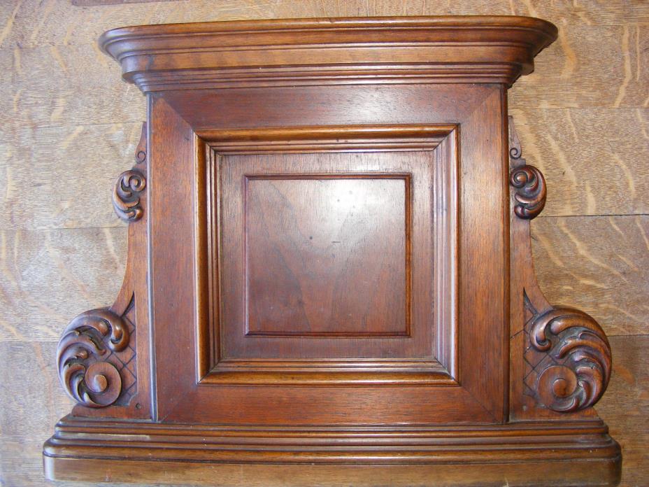 Antique Carved Walnut Dresser or Headboard Topper