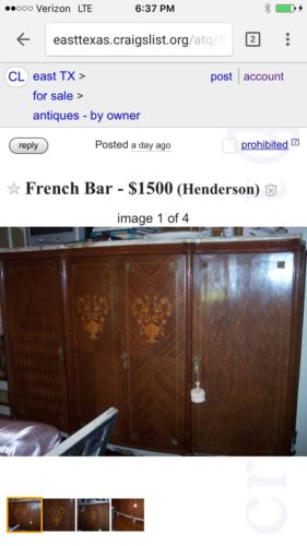French Bar With Marble Top