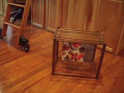 Antique Wooden Magazine Rack Library Floor Model