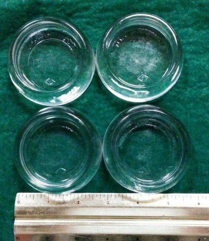 Set of 4 Vintage Clear Dominion Glass Floor Coasters