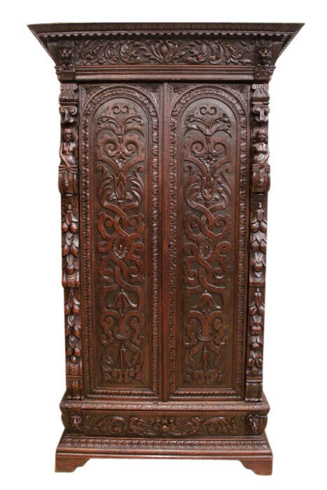 Outstanding Carvings on this French Renaissance Armoire, Oak, 19th Century