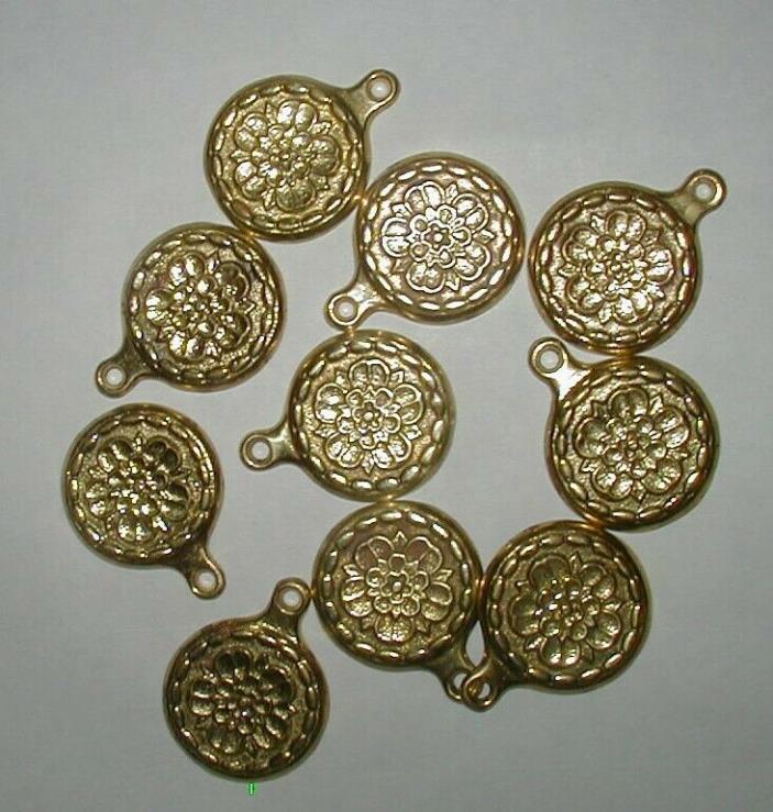 10 CAST BRASS WOOD BED BOLT HOLE COVERS
