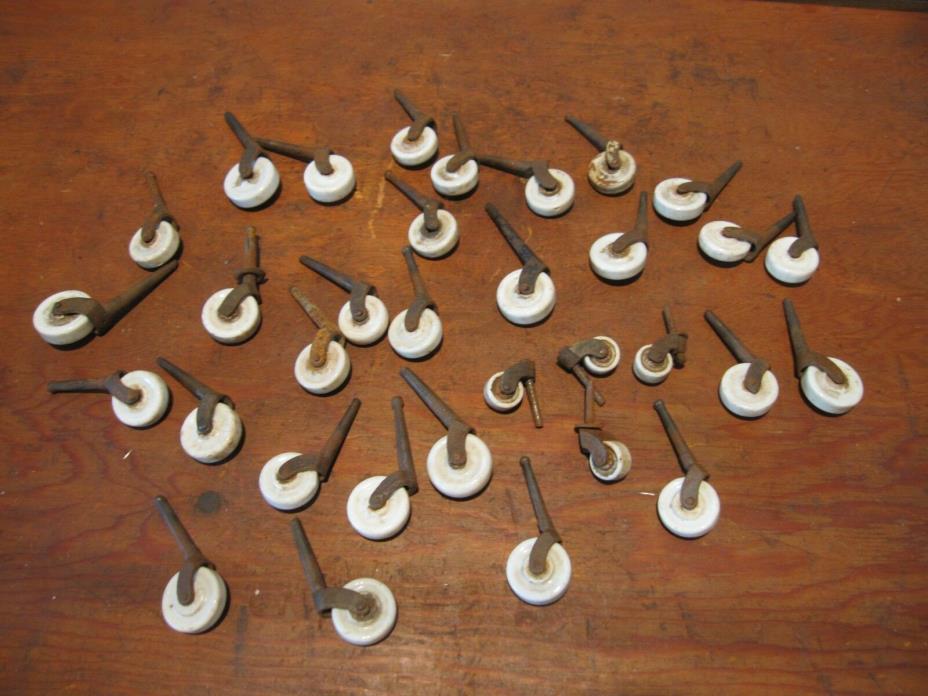 Vintage Porcelain Caster Wheels Antique Porcelain Caster Wheels Furniture Wheels